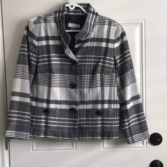 Allison Daley Jackets & Blazers - Petite Allison Daley grey plaid blazer